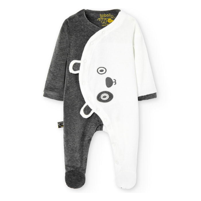 Pelele terciopelo bicolor de bebé -BCI