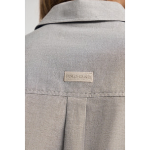 Camisa gris de corte relajado con logo Polo Club