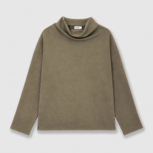 Sudadera fluida lisa verde cacería