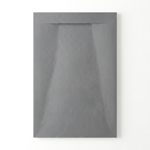 Receveur de douche antidérapant et ultra résistant en résine composite effet pierre 140x90 cm – Gris clair (CERAPX14090LG)