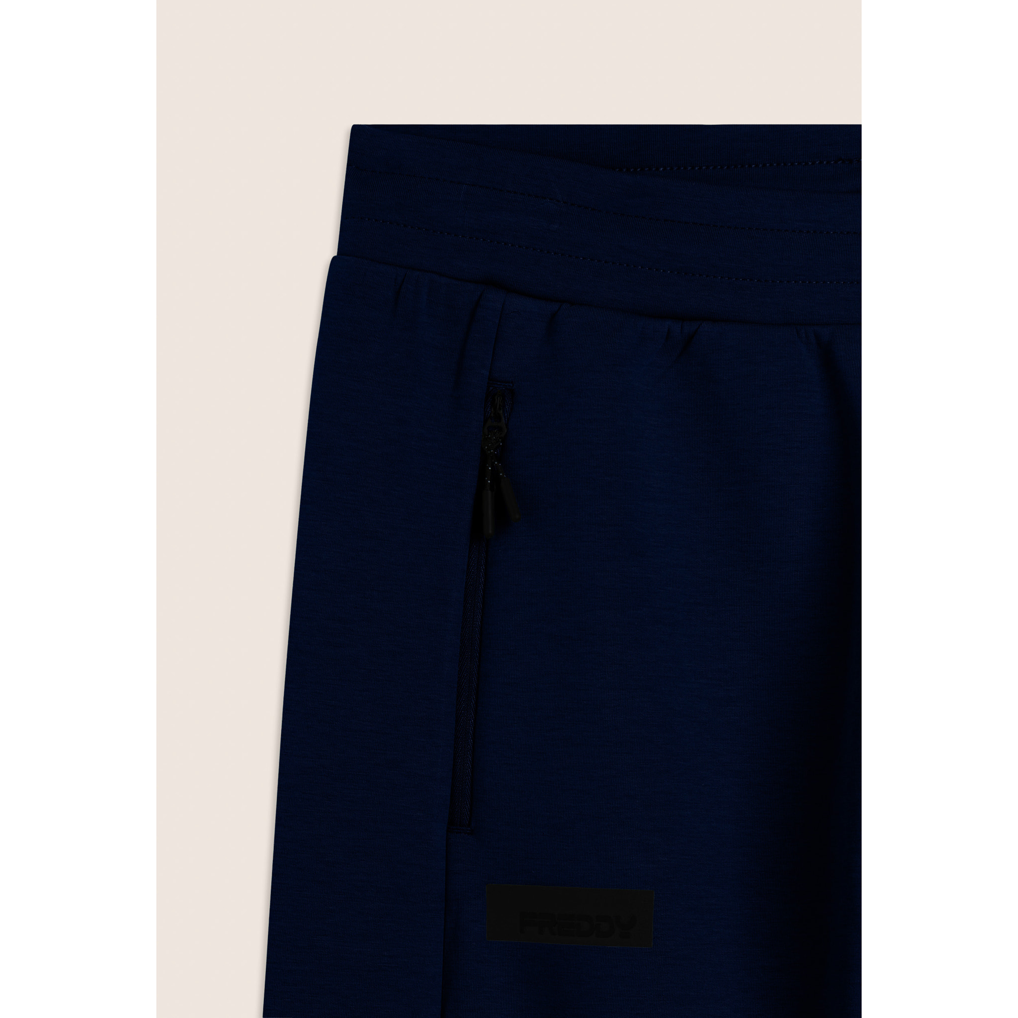 Pantalone in Interlock con Coulisse e Fondo a Polsino