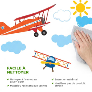 Stickers Muraux décoration adhésifs avions chambre enfant