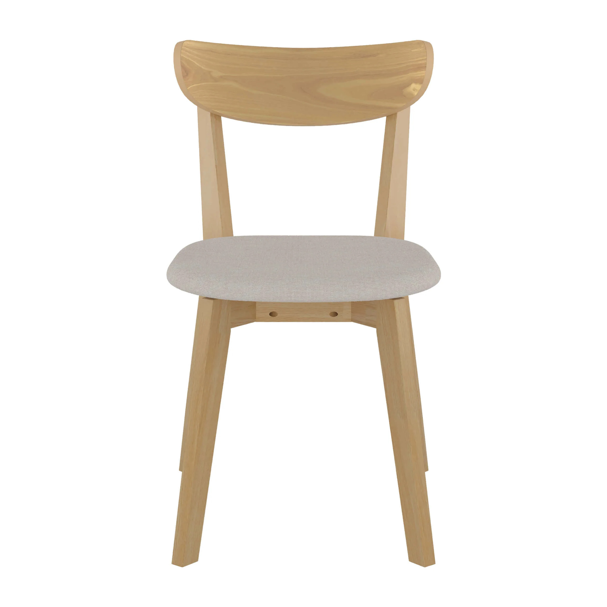Lot de 2 chaises en tissu beige et bois de frêne - Tabata