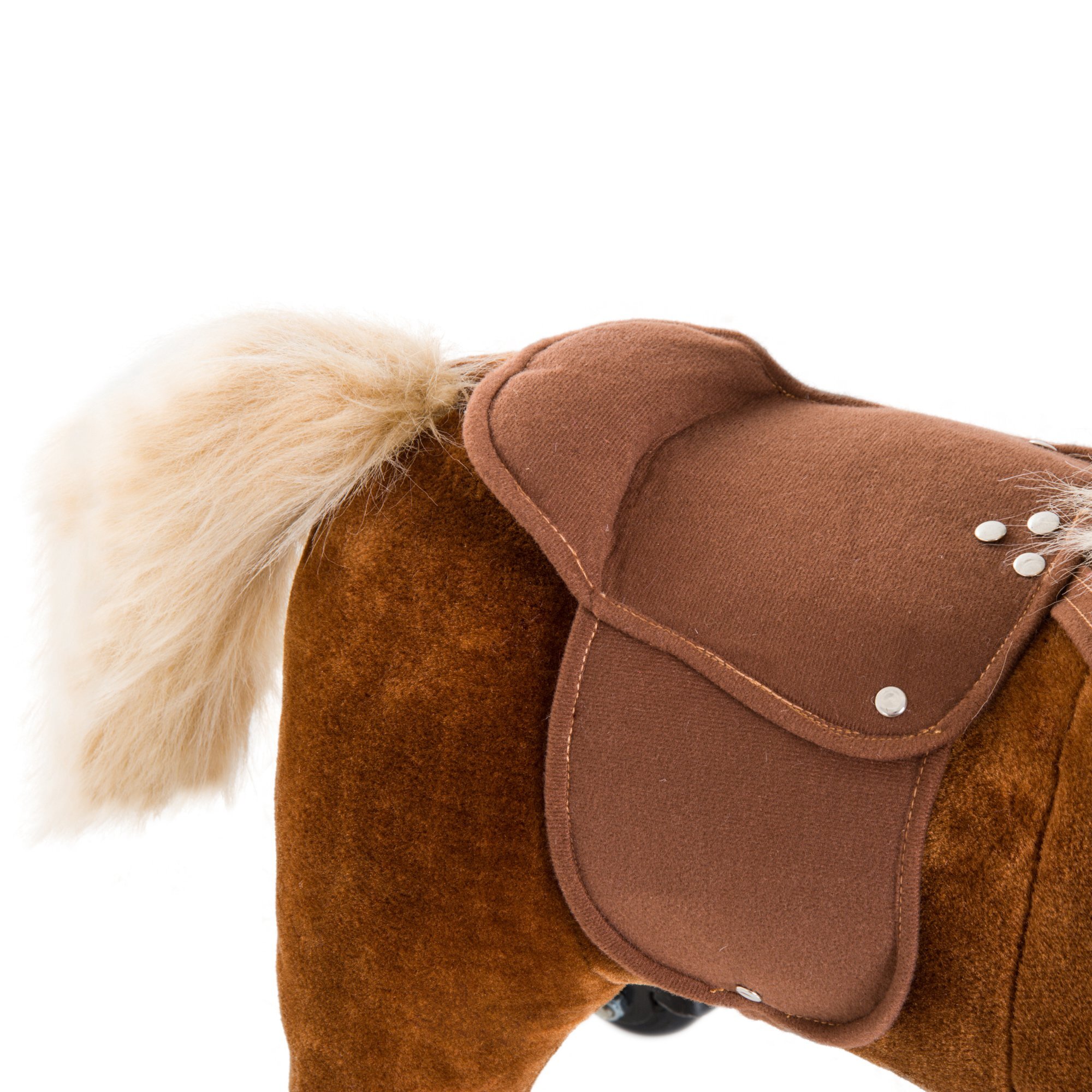 Caballito para Bebes de +2 Años Caballo con Ruedas Sonidos de Relincho Palos y Pedales Carga 60 kg 55x23x60 cm Marrón