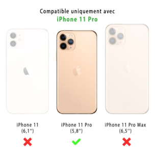 Coque iPhone 11 Pro Silicone liquide Bleu Marine + 2 Vitres en Verre trempé Protection écran Antichocs