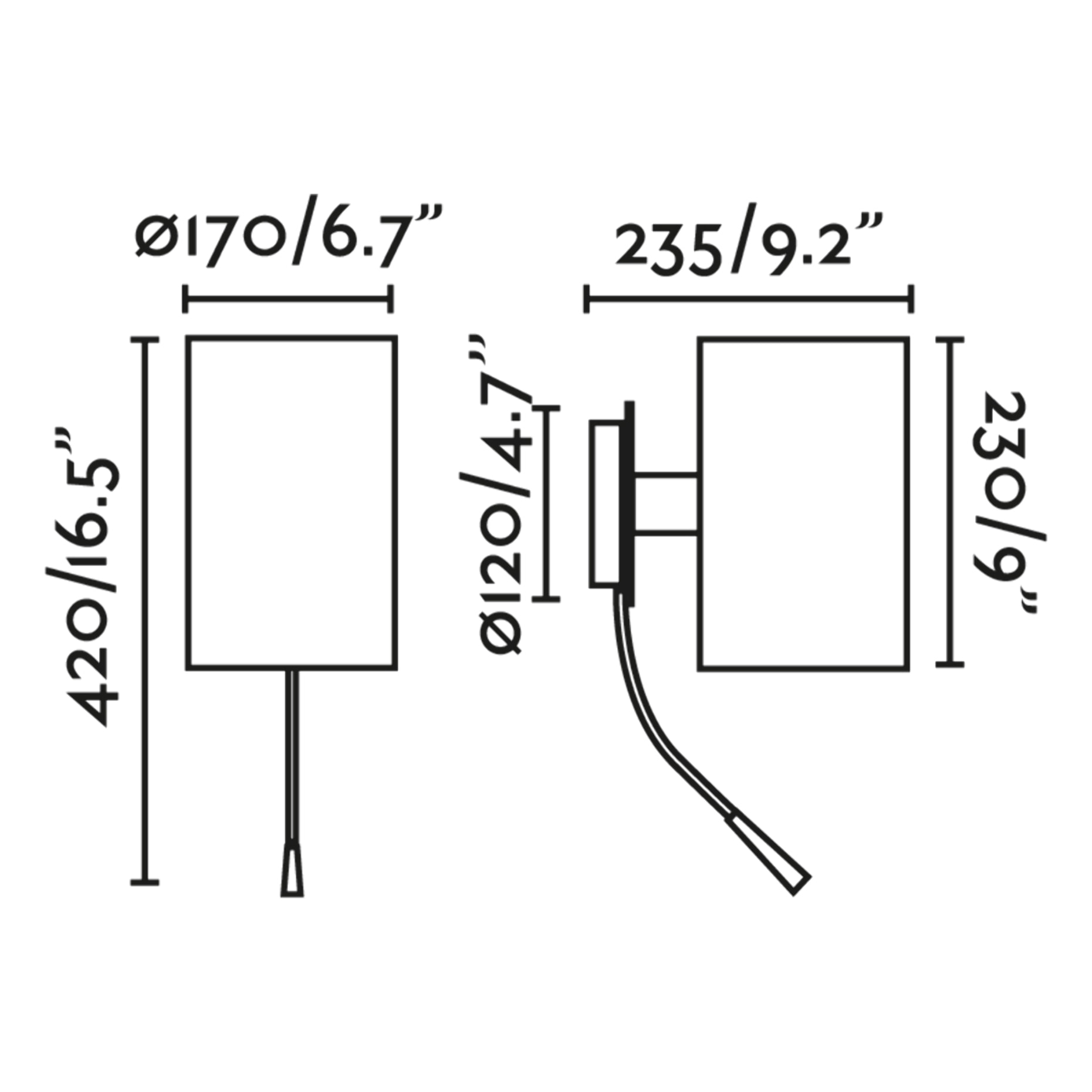 GUADALUPE Lampe applique avec lecteur noire/beige