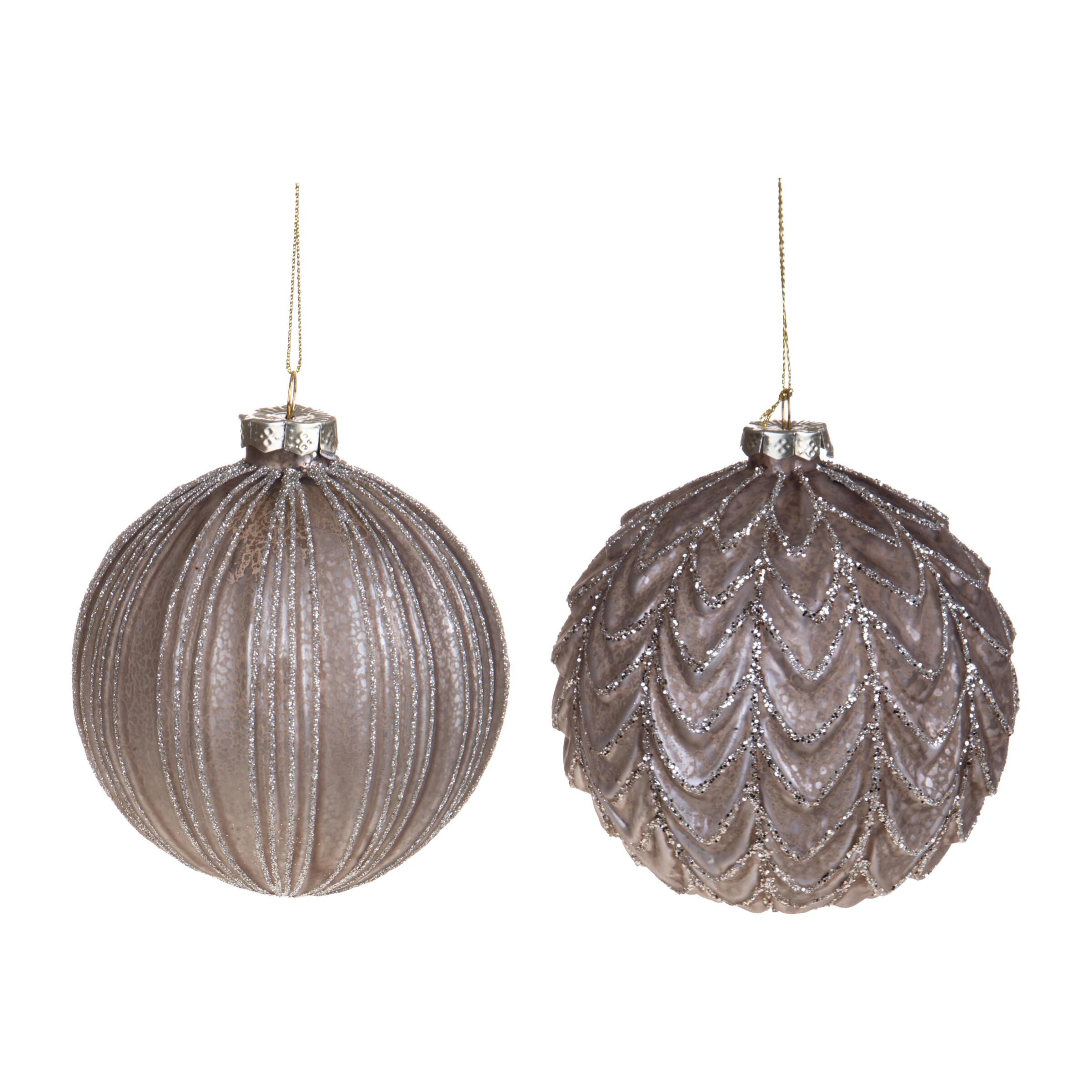 Sfera con decoro riga/onda - Pezzi 8 - MARRONE - Bianchi Dino SpA