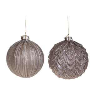 Sfera con decoro riga/onda - Pezzi 8 - MARRONE - Bianchi Dino SpA