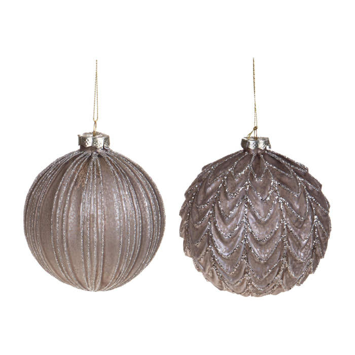 Sfera con decoro riga/onda - Pezzi 8 - MARRONE - Bianchi Dino SpA