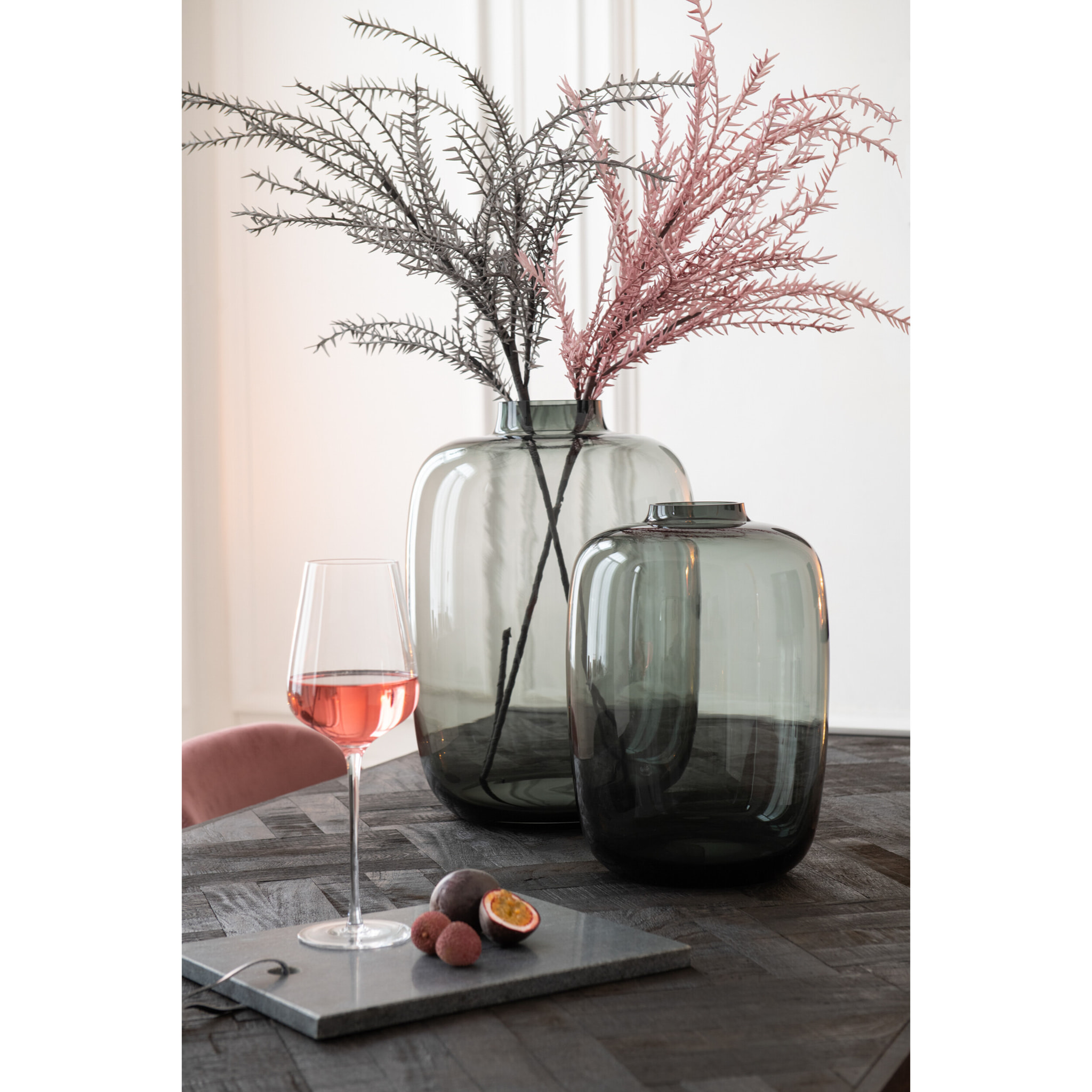 J-Line Vase Cleo Verre Gris Large