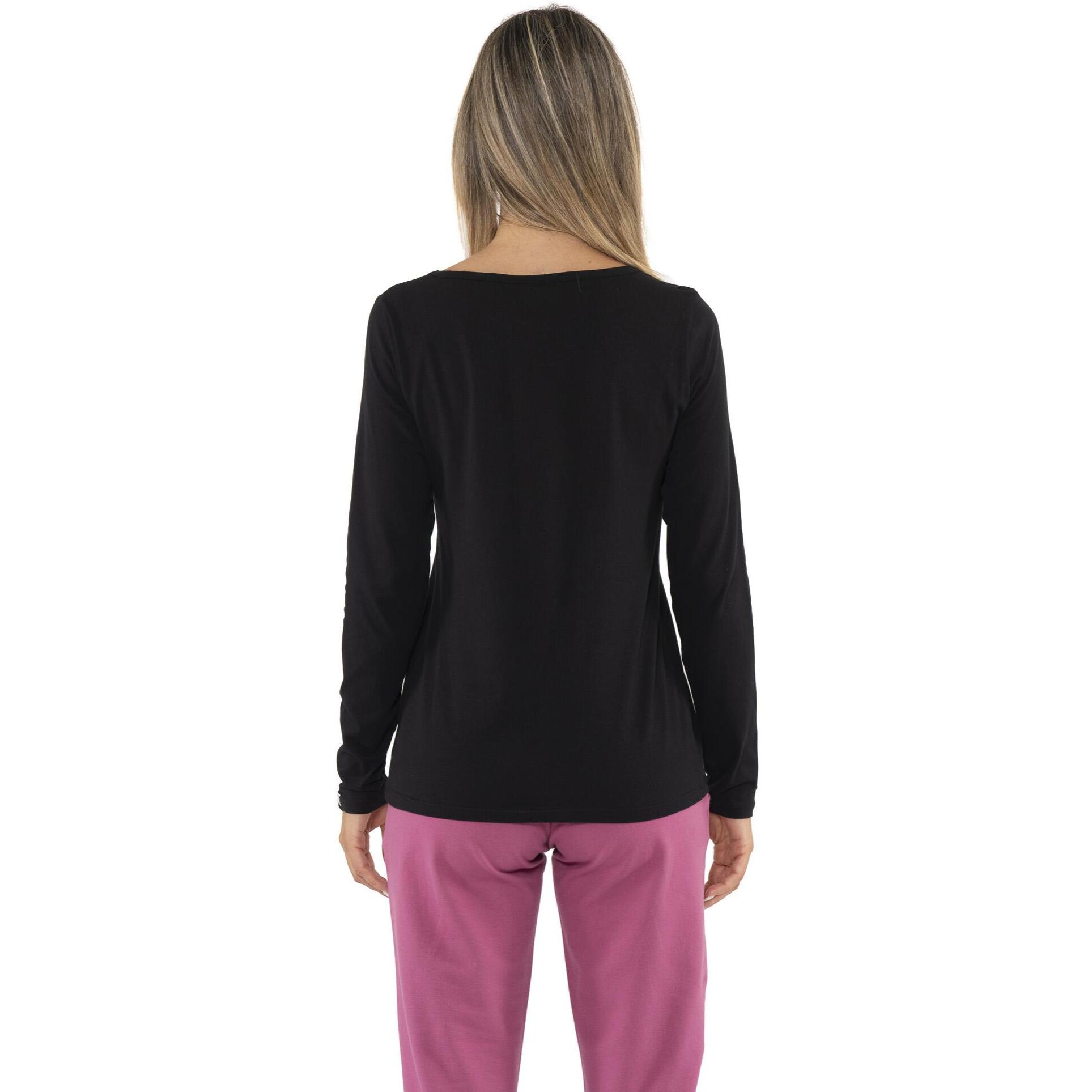 Camiseta de manga larga para mujer "Anillo Negro"