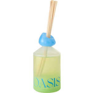 J-Line Bâtonnets parfumés Oasis Solvant - Spring Ivy & Nerolia - verre - bleu/vert - large
