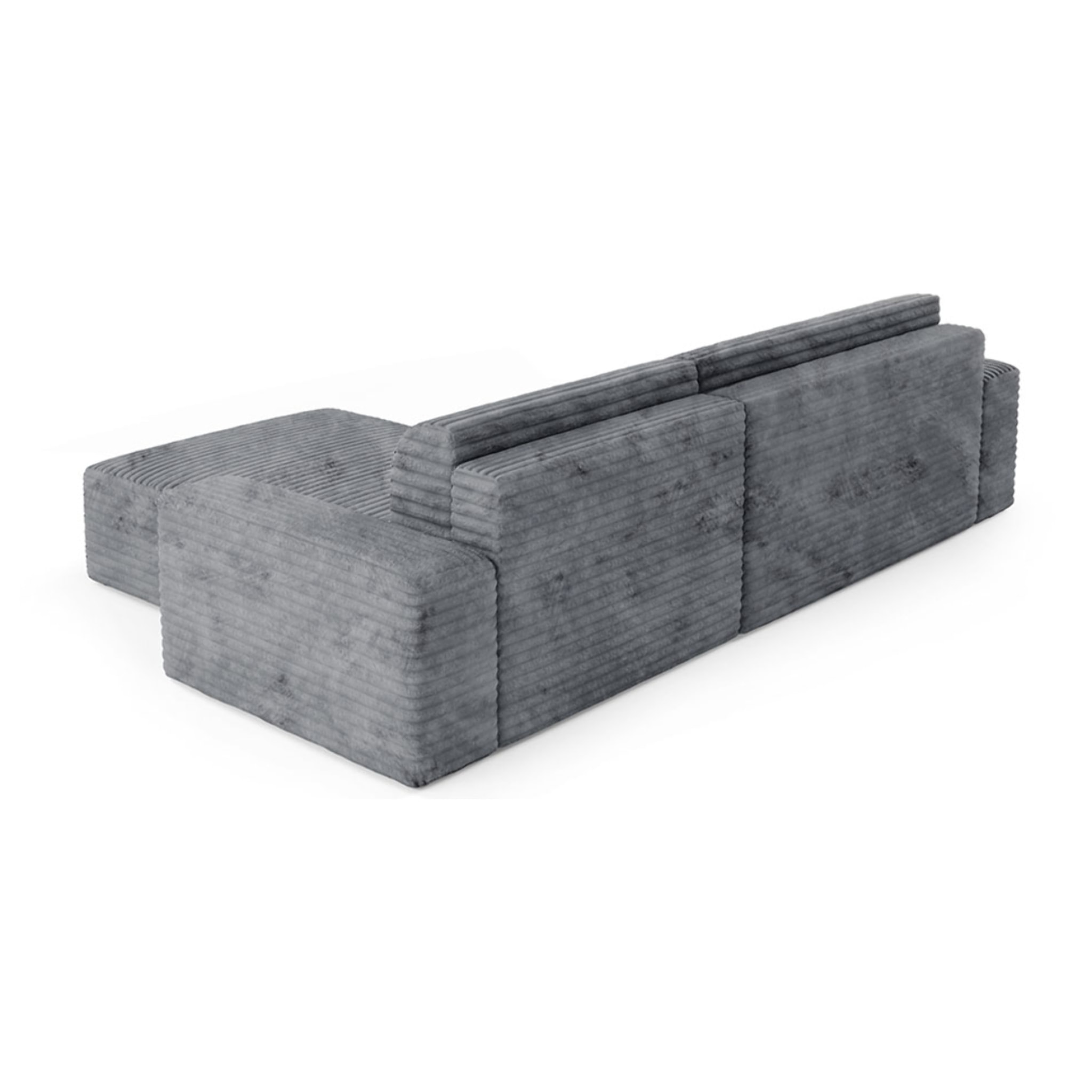 EDEN - Canapé d'angle convertible et réversible 4 places en côtelé gris