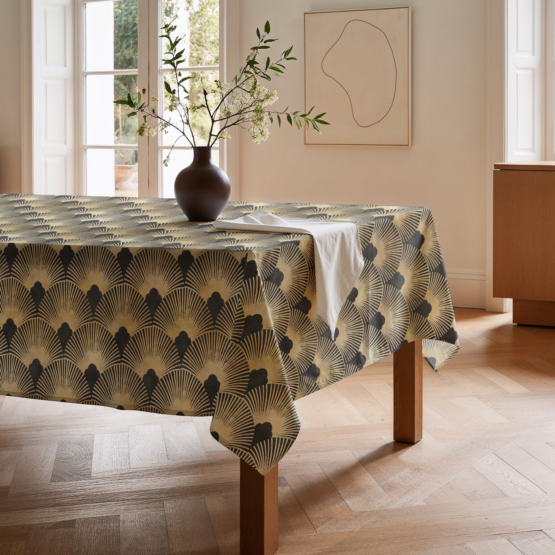 Nappe imprimée anti-tâches IRINA ANTHRACITE
