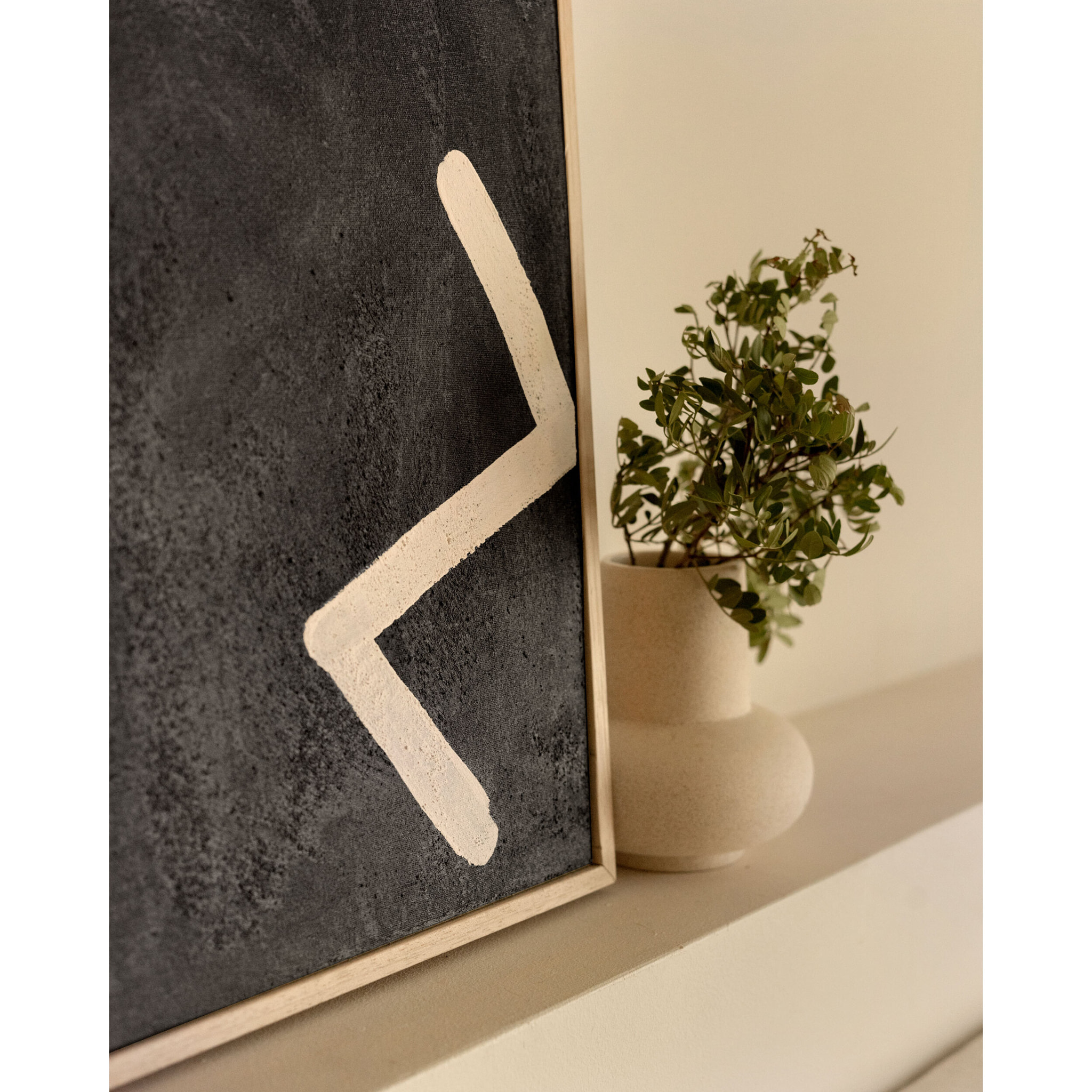 Cuadro negro y blanco decorativo sobre algodón con bastidor de madera pintado artesanalmente con pintura óleo en varias medidas