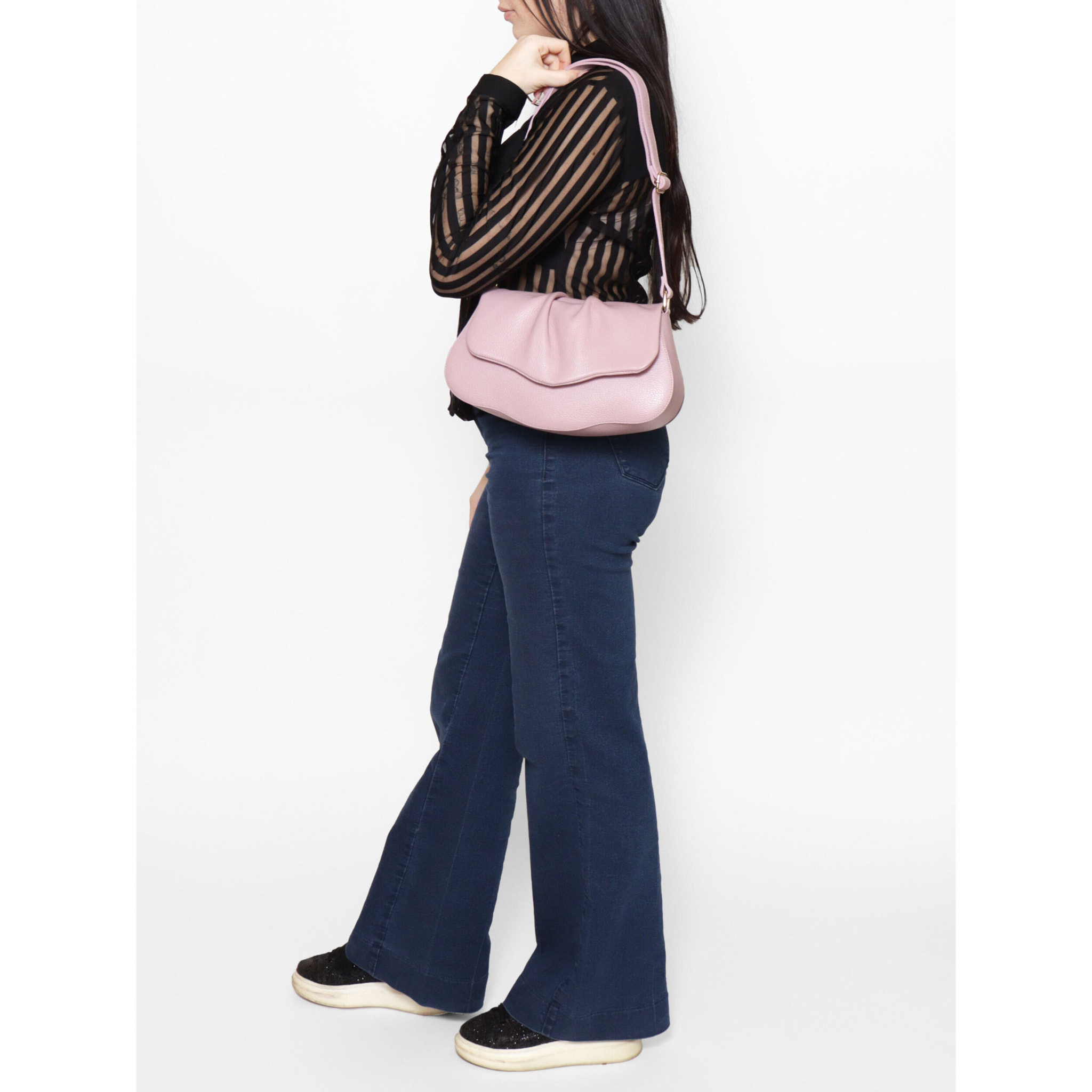 Borsa a spalla da donna In Vera pelle Made in Italy 30,5x19,5x9 cm