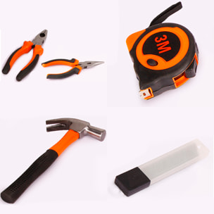 Set di strumenti domestici per elettricisti con valigetta di trasporto e 35 pezzi.