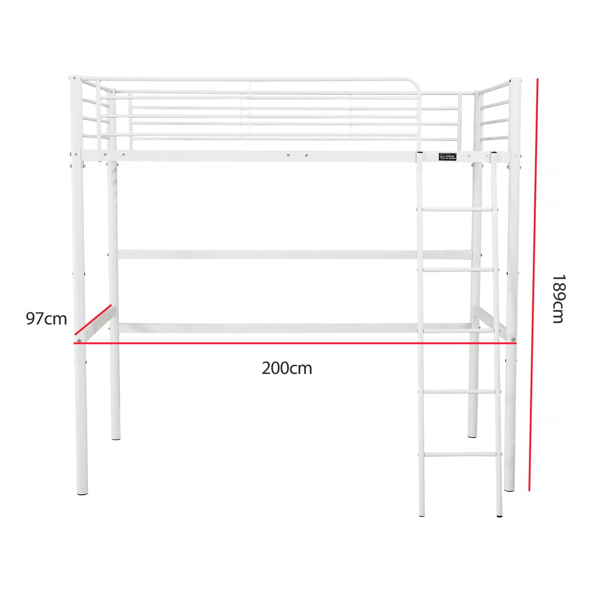 Lit mezzanine "Alora" - 90 x 190 cm - Blanc