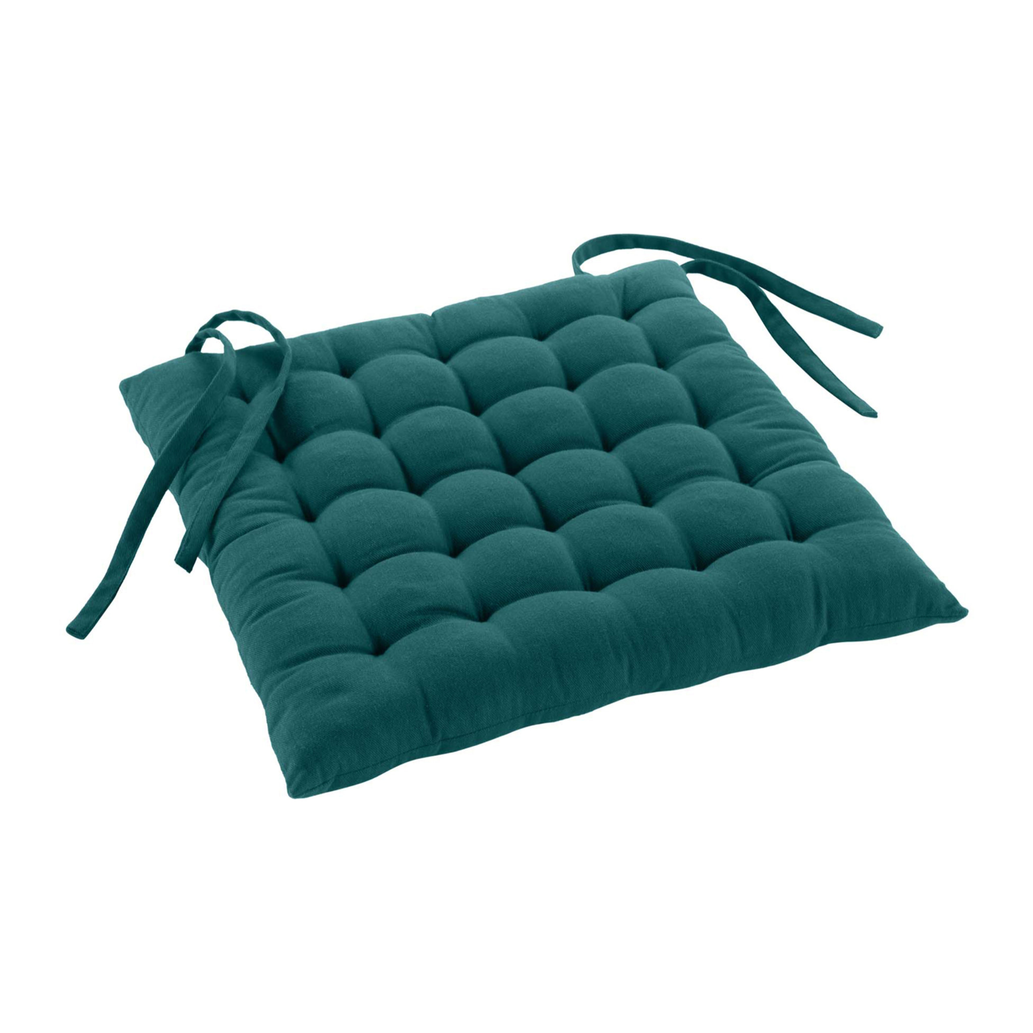 Assise matelassée en coton et polyester recyclé - Bleu Canard