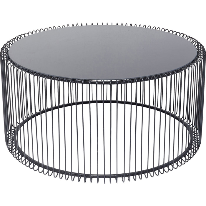 Table basse ronde Wire 80cm noire Kare Design