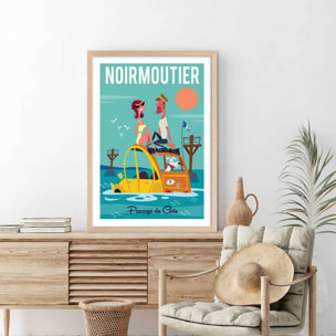Affiche Noirmoutier Affiche + cadre en bois - Chêne