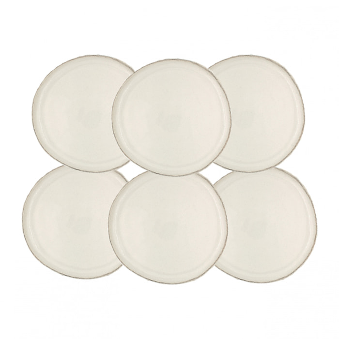 Lot de 6 petites assiettes, COTON