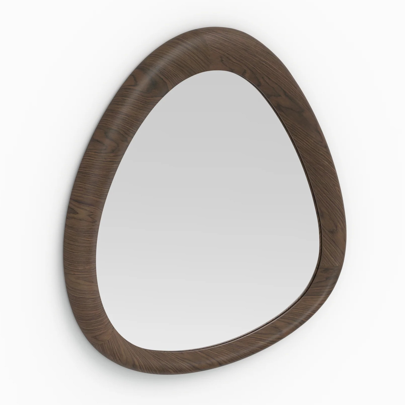 Miroir organique en placage noyer, D100 cm - Yoko