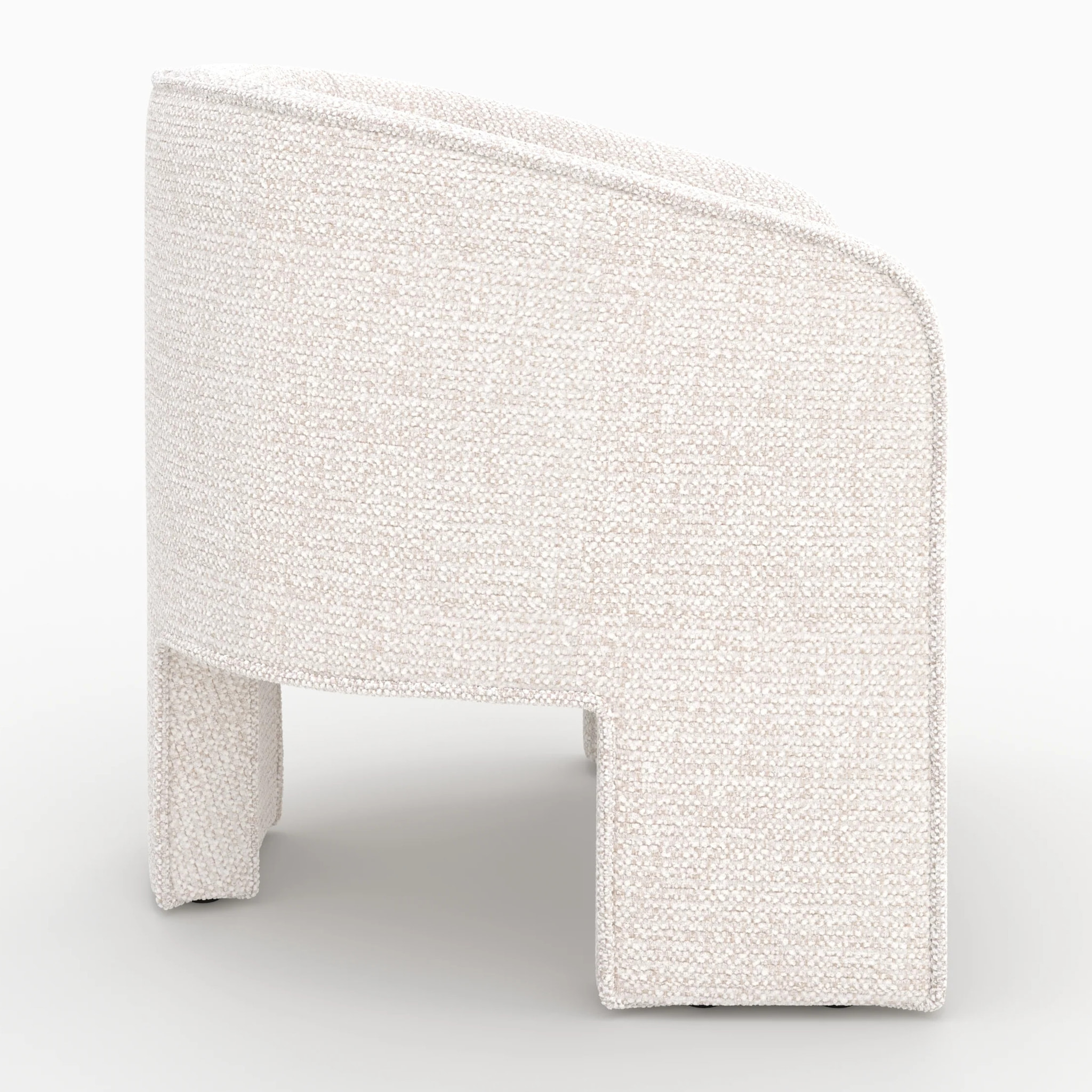 Fauteuil en tissu texturé crème - Nelia