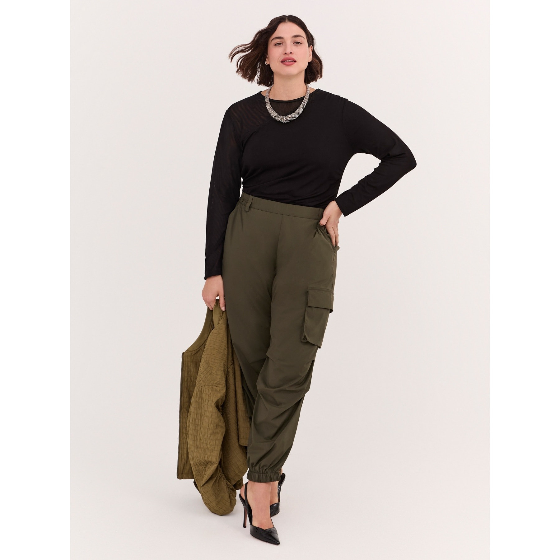 Fiorella Rubino - Camiseta con inserto de tul - Negro