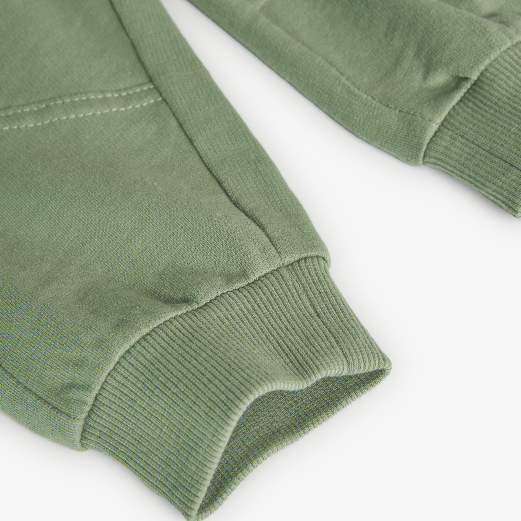 PantalÃ³n liso niÃ±o, felpa flamÃ©, verde militar