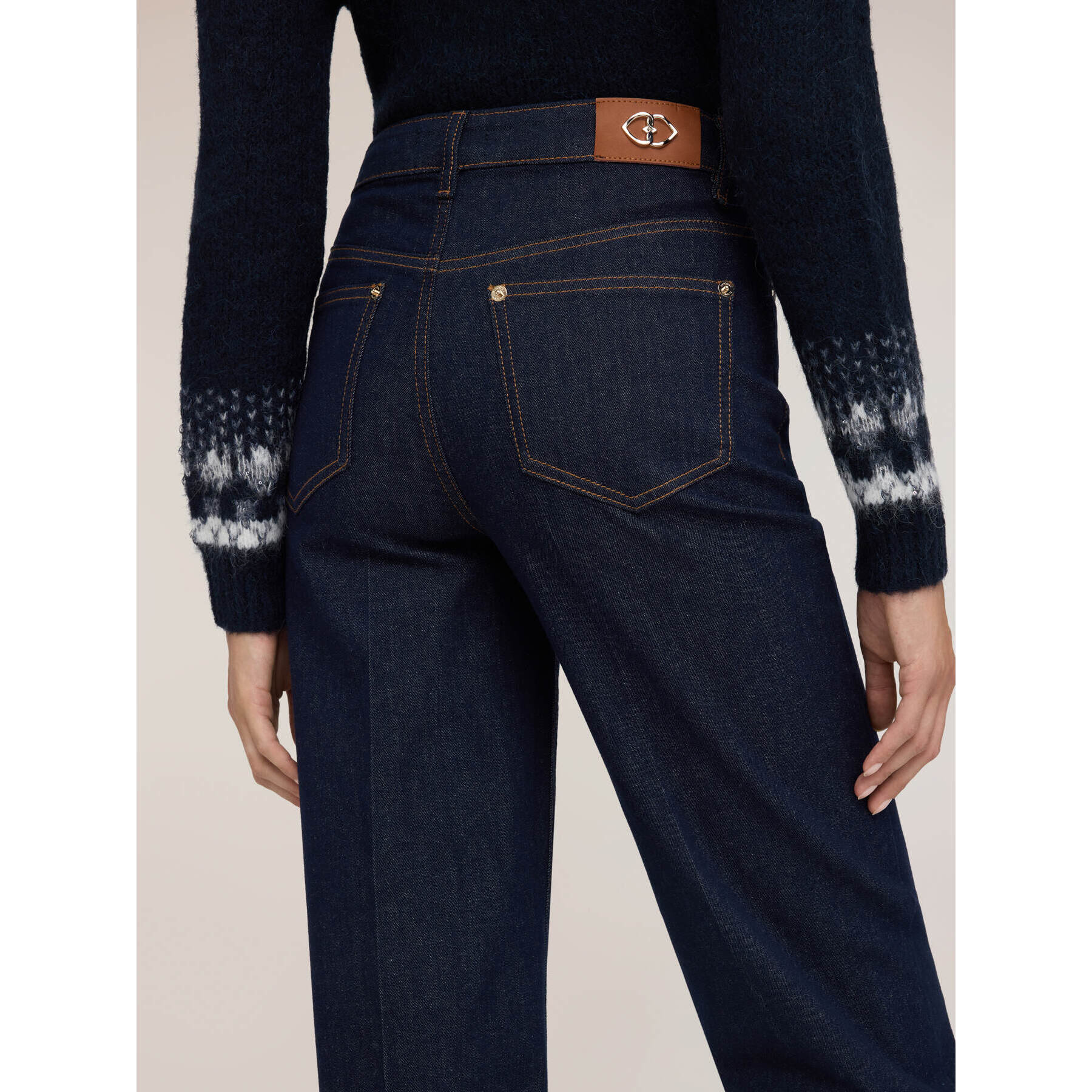Motivi - Jeans wide a vita alta - Blu