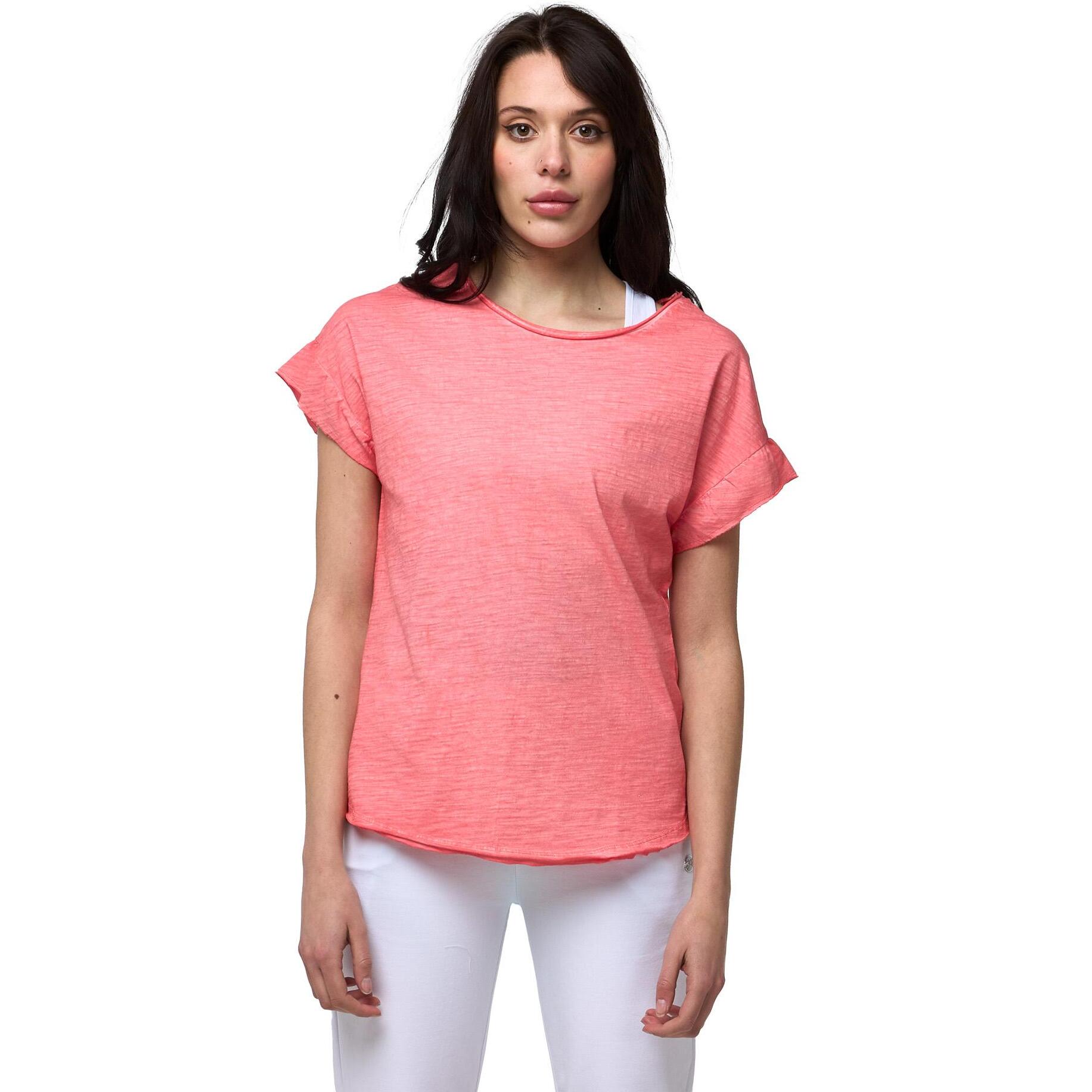 T-shirt Leone 1947 Apparel con rouches tie-dye. Look fresco vivace.