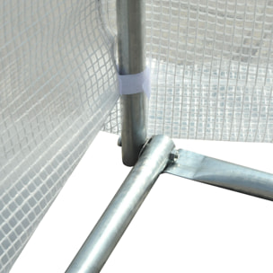 Invernadero de Táºnel 6x3x2 m Invernadero de Terraza con 8 Ventanas Puerta con Cremallera Cubierta de Polietileno 140 g/m² y Estructura de Acero para Cultivo Plantas Verduras en Jardín Blanco