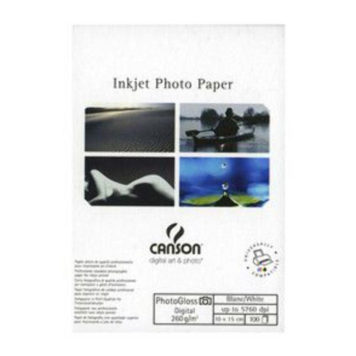 Papier photo CANSON DAP 10x15-100f-260g Brillant