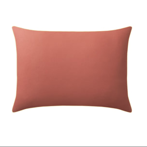 Taie d'oreiller bicolore en coton, BONS JOURS ETINCELLE, Rose terracotta / poudre