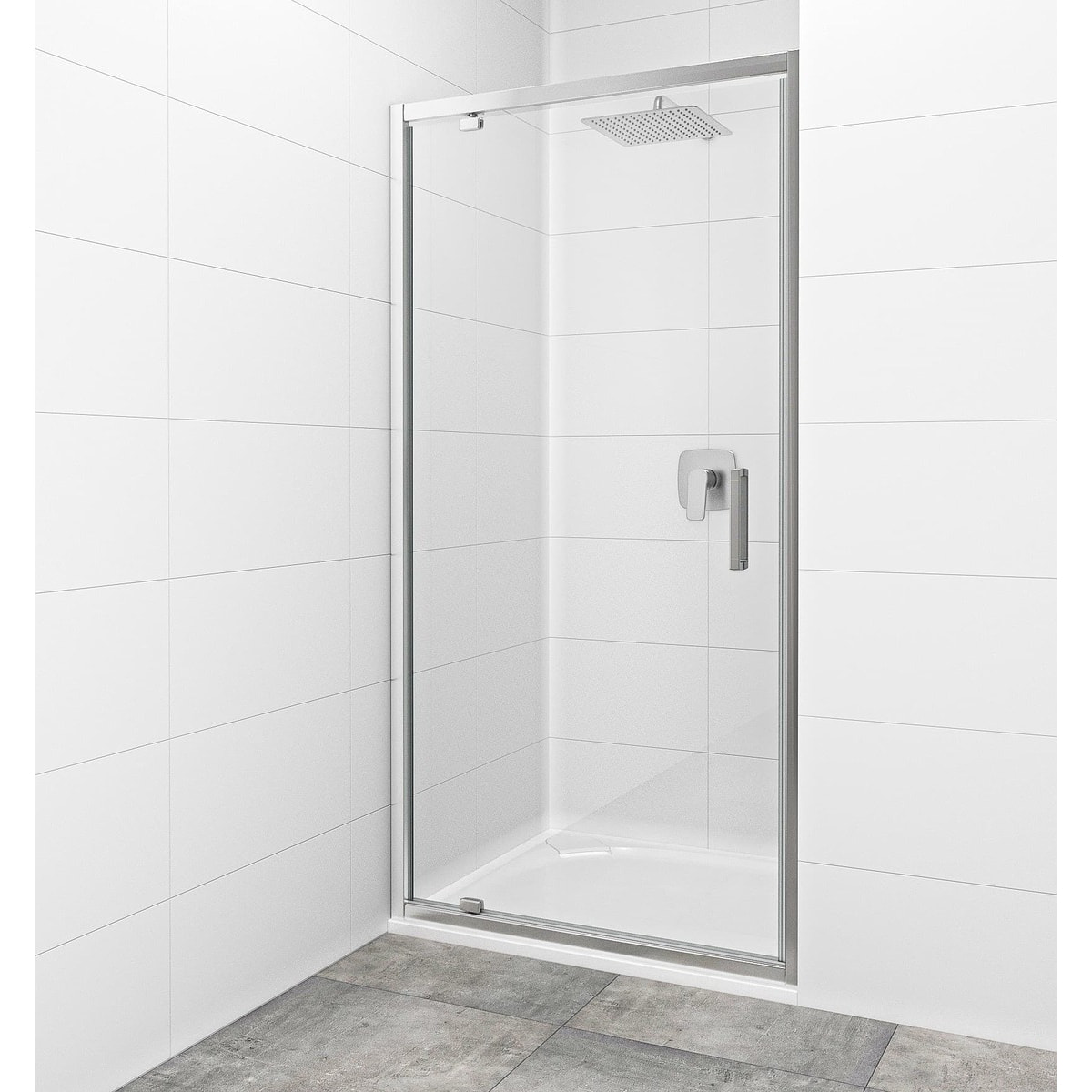 Porte de douche 100x195 cm, verre transparent Easyclean (SIKOTEXP100CRT)