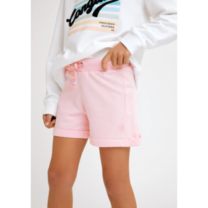 Shorts de Niña de Algodón Cintura Elástica en Rosa