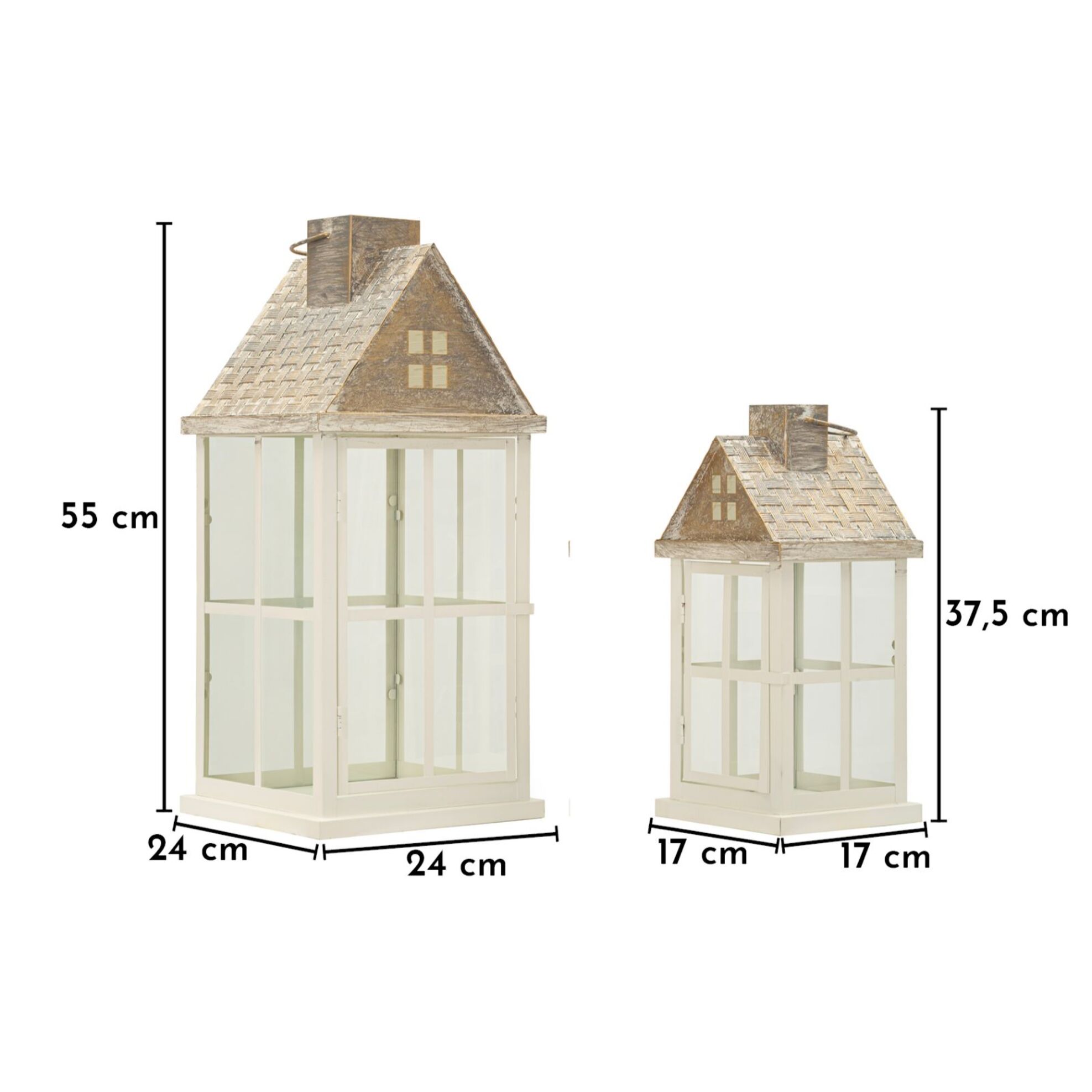 LANTERNE HOME COPPIA CM 24,5X24,5X55-17X17X37,5
(VETRO TEMPERATO)
