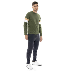 T-shirt uomo a manica lunga, logo piccolo Leone 1947 Color Block