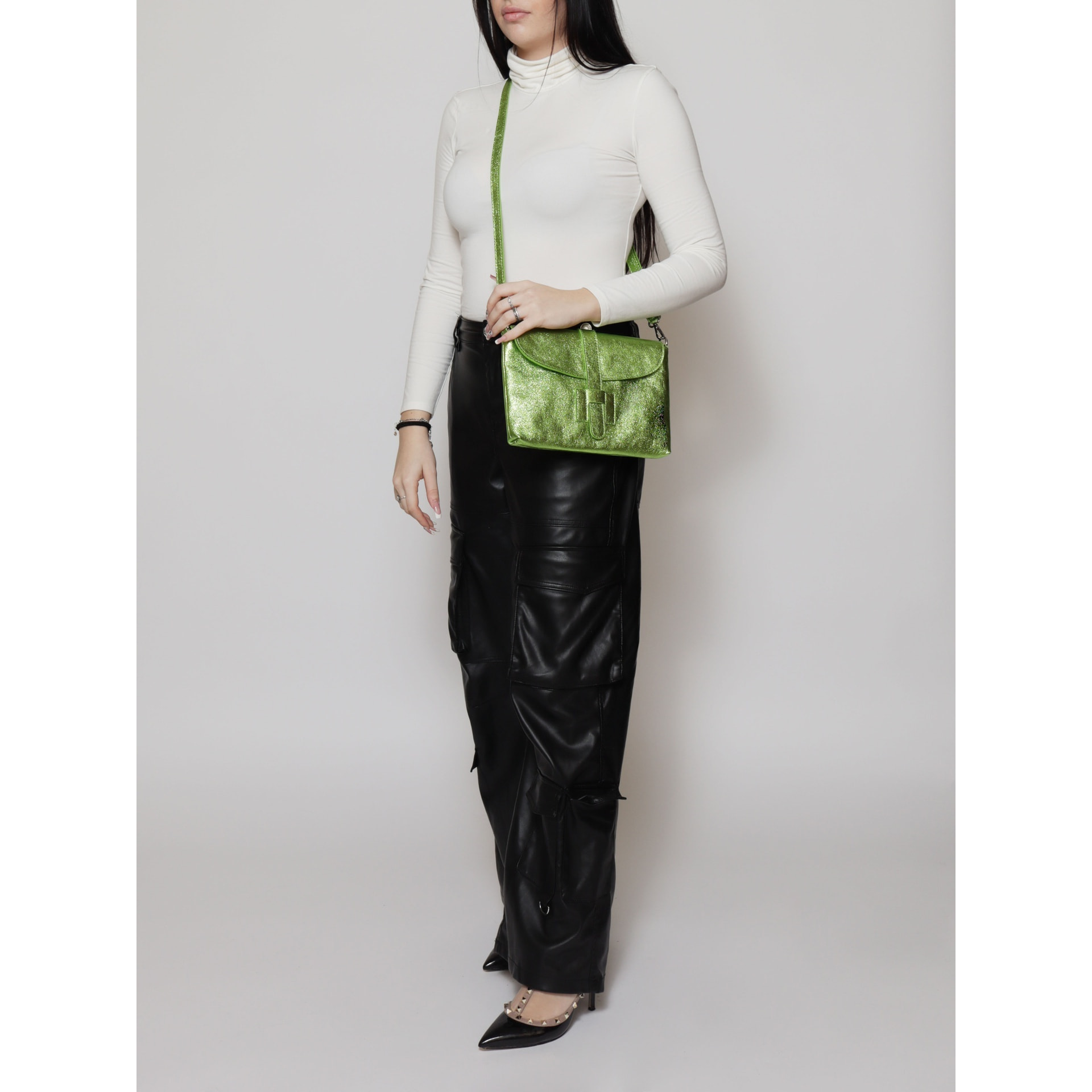 Borsa a mano da donna - Modello False - Vera pelle - 26.0 x 19.0 x 3.0 cm