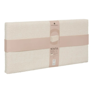 Pouf Pliable Coffre Soana en Bouclette Ivoire 76x38cm