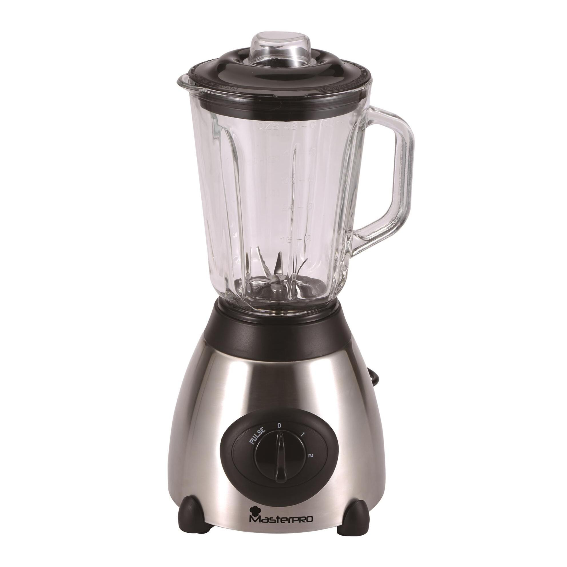 Batidora de vaso 500w de 1,5l 2+1 velocidades en acero inoxidable masterpro