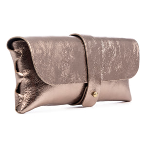 Argelato mini bolso de mano / cartera mujer. Piel auténtica Gamuza lacada brillante.