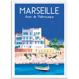 Affiche - Marseille Anse de Malmousque - Raphael Delerue