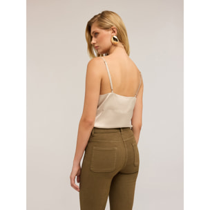 Motivi - Top con bordo morbido a pieghe - Beige