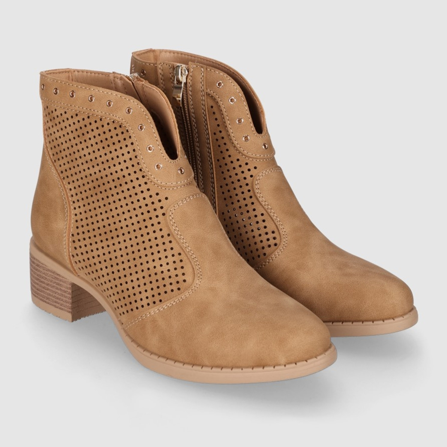 Botines de Piel Sintética - Cuero - Tacón: 5 cm