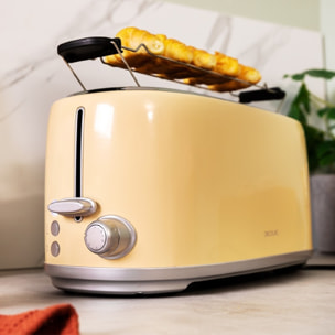 Cecotec Toast&Taste 1600 Retro Double Beige 4-Slice Toaster. 1630 W, 2 Wide and