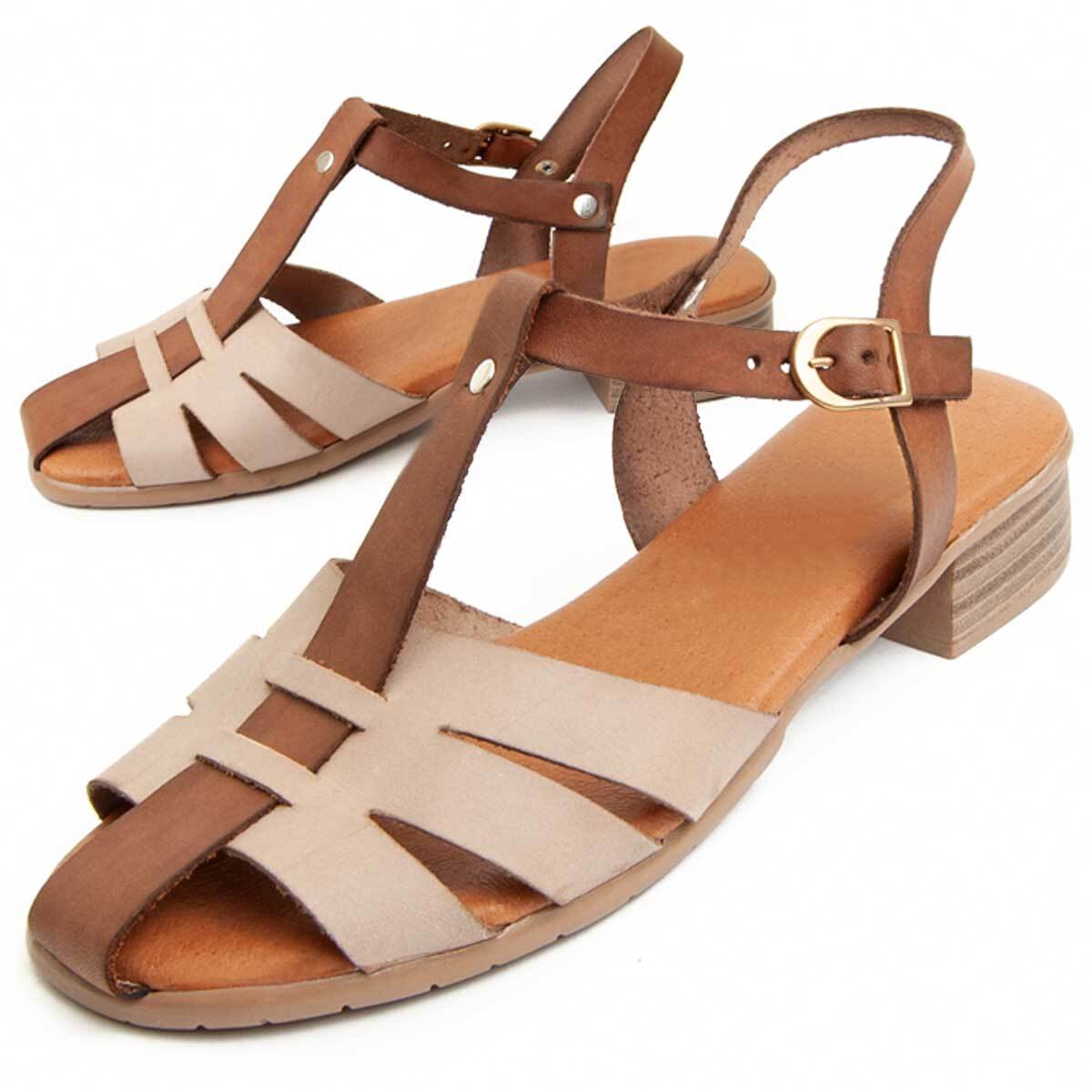 Sandalia de tacón - Beige - Altura: 3 cm