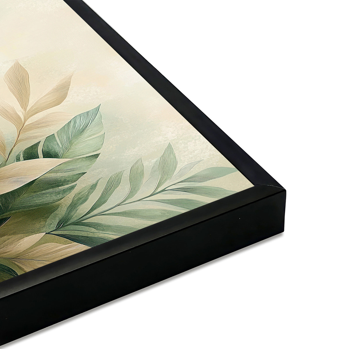 Affiche encadrée  Paysage naturel abstrait aux tons verts Affiche + cadre en métal - Noir