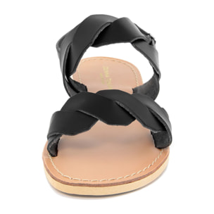 Sandalo flat Donna Toscana  Nero